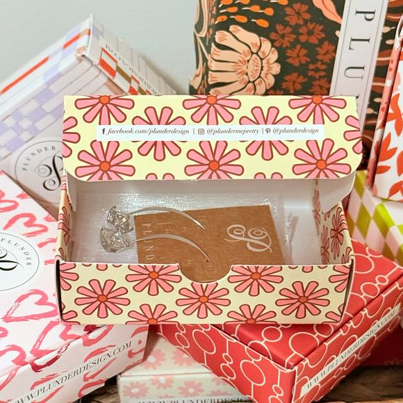 New Plunder "Joyful" Silver Crystal Gem Earrings (1.75") - Picture 5 of 6